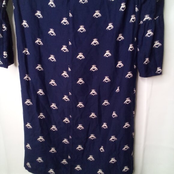 Joules Dress Women 2 Half Bell Sleeve Gardenia Bees With Heart Blue White - Picture 14 of 16